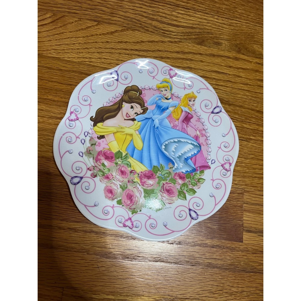 Zak Designs Disney Princess Melamine Plate Belle Cinderella Aurora Scalloped